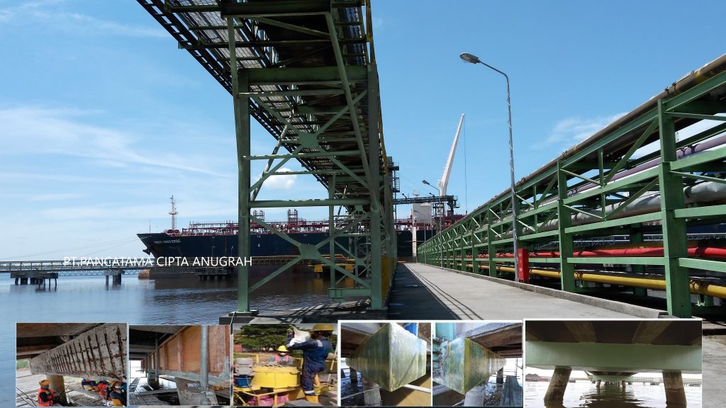 Aplikasi grouting.glass fiber pilecap.jetty dumai.riau.pca